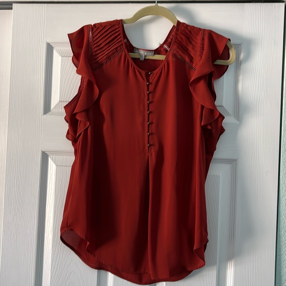 DANIEL RAINN burnt orange button detail blouse